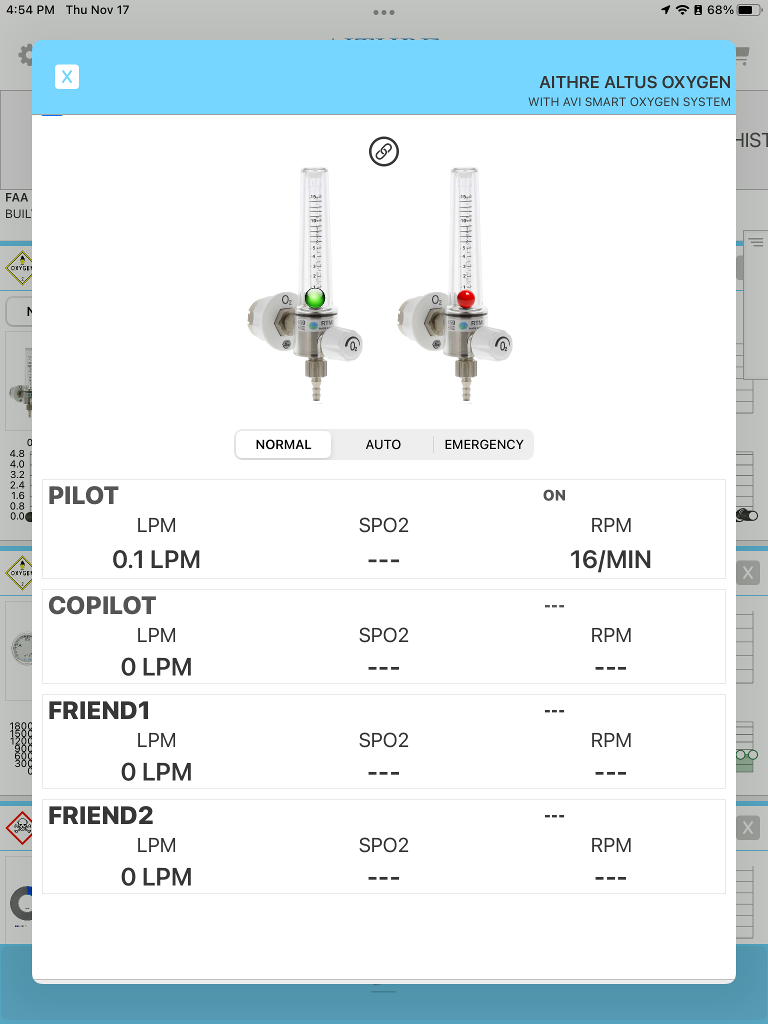 AVI64C 4-Place Smart Oxygen Systems for Certified Aircraft with Healthview