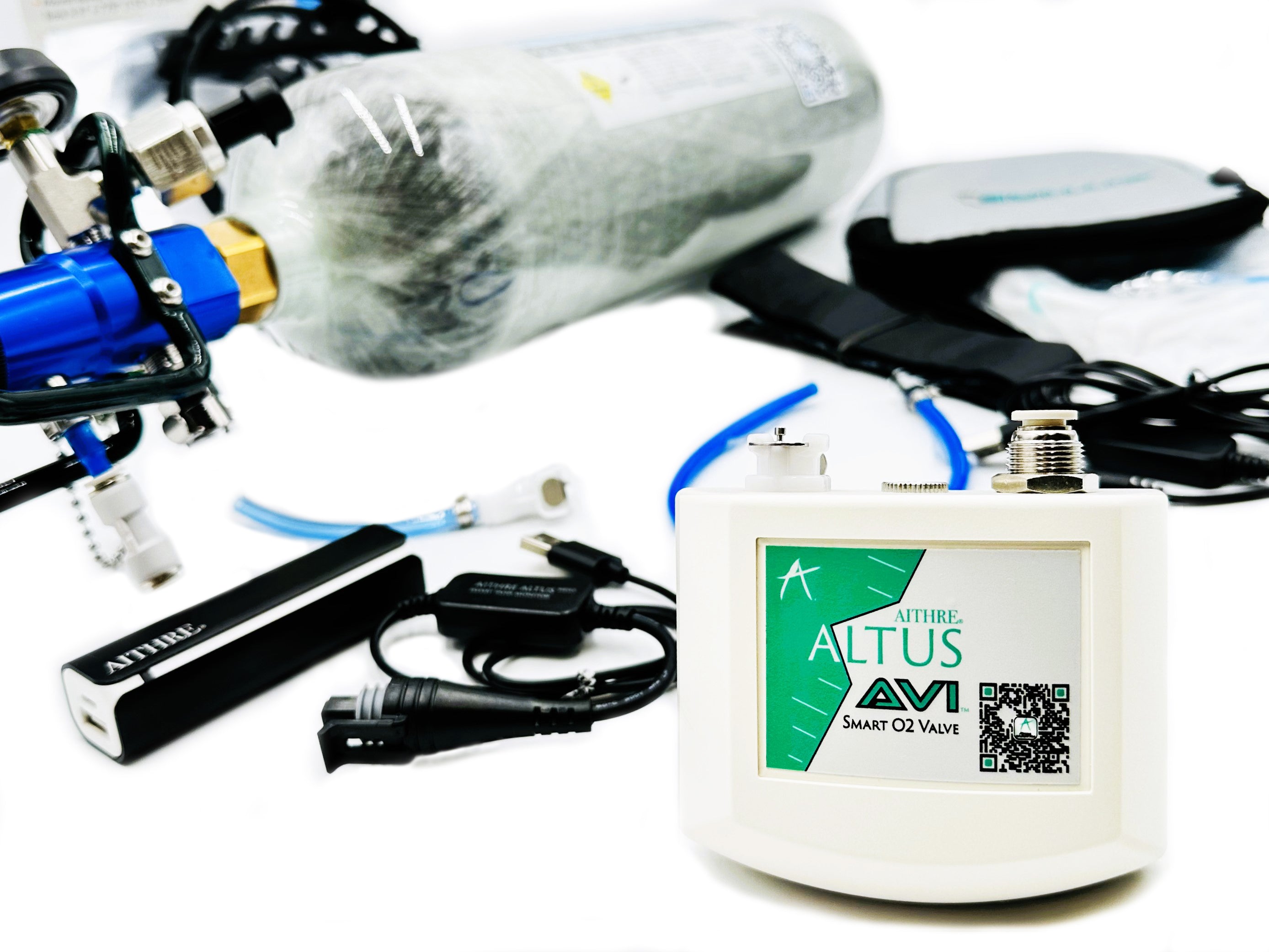 AVI 1-Place Smart O2 Valve with 408L Bottle and Altus Meso