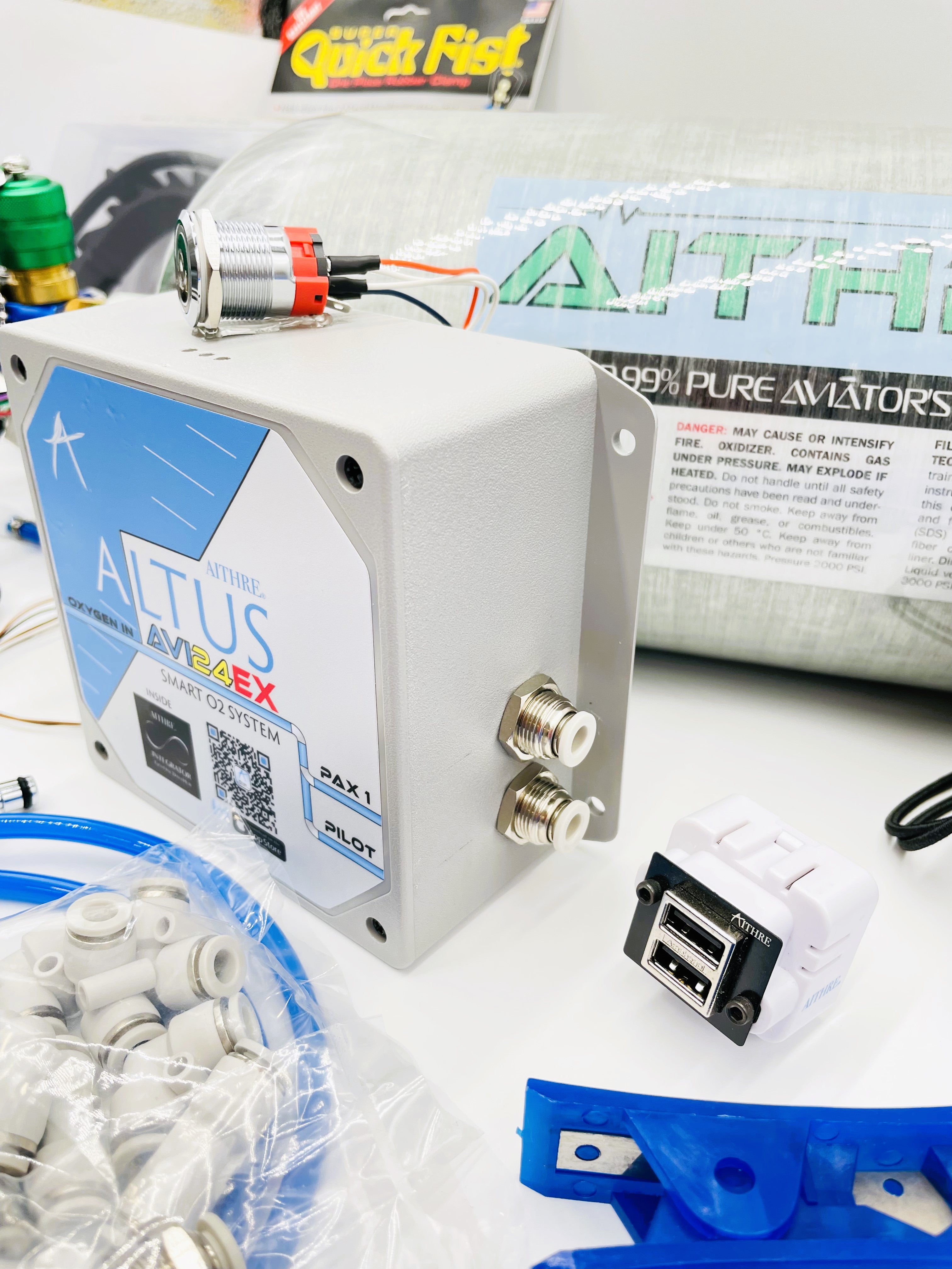 AVI24EX 2-Place Oxygen System with 408L Bottle