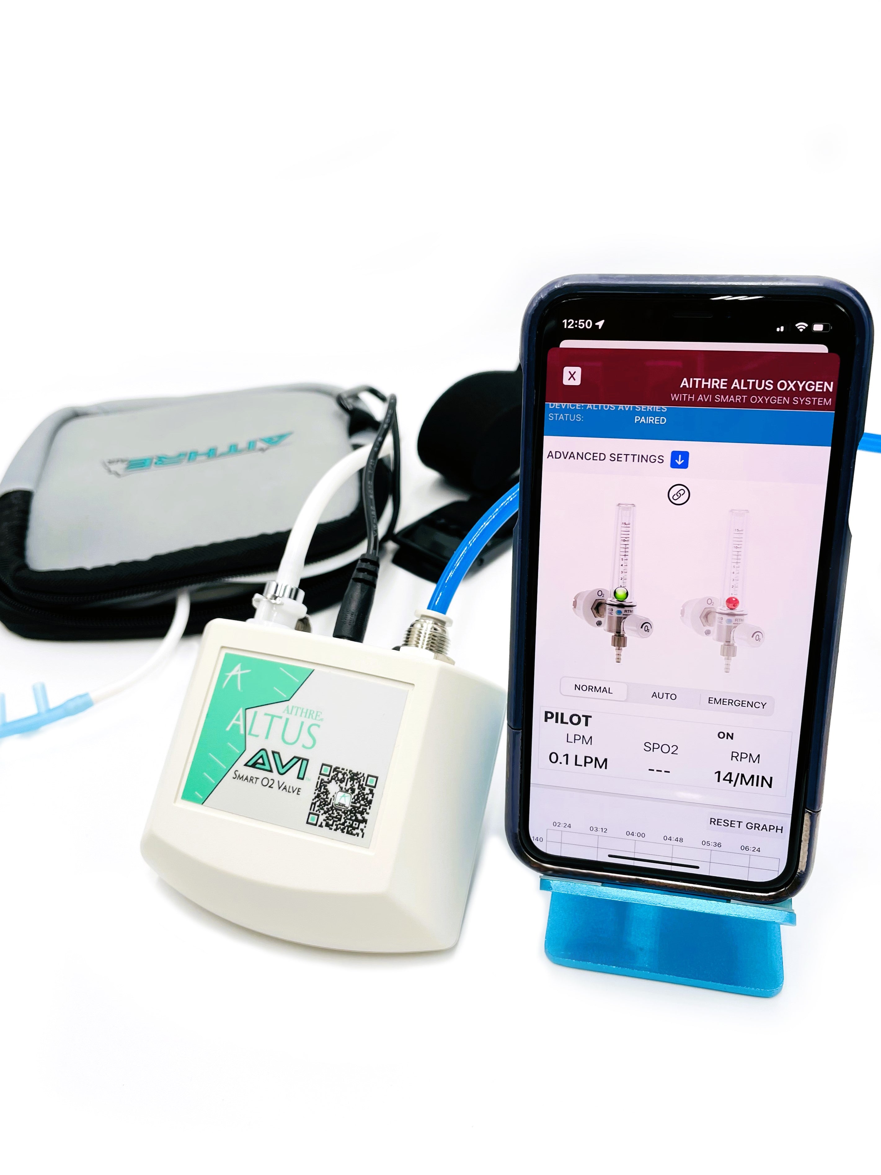 AVI 1-Place Smart O2 Valve with 408L Bottle and Altus Meso