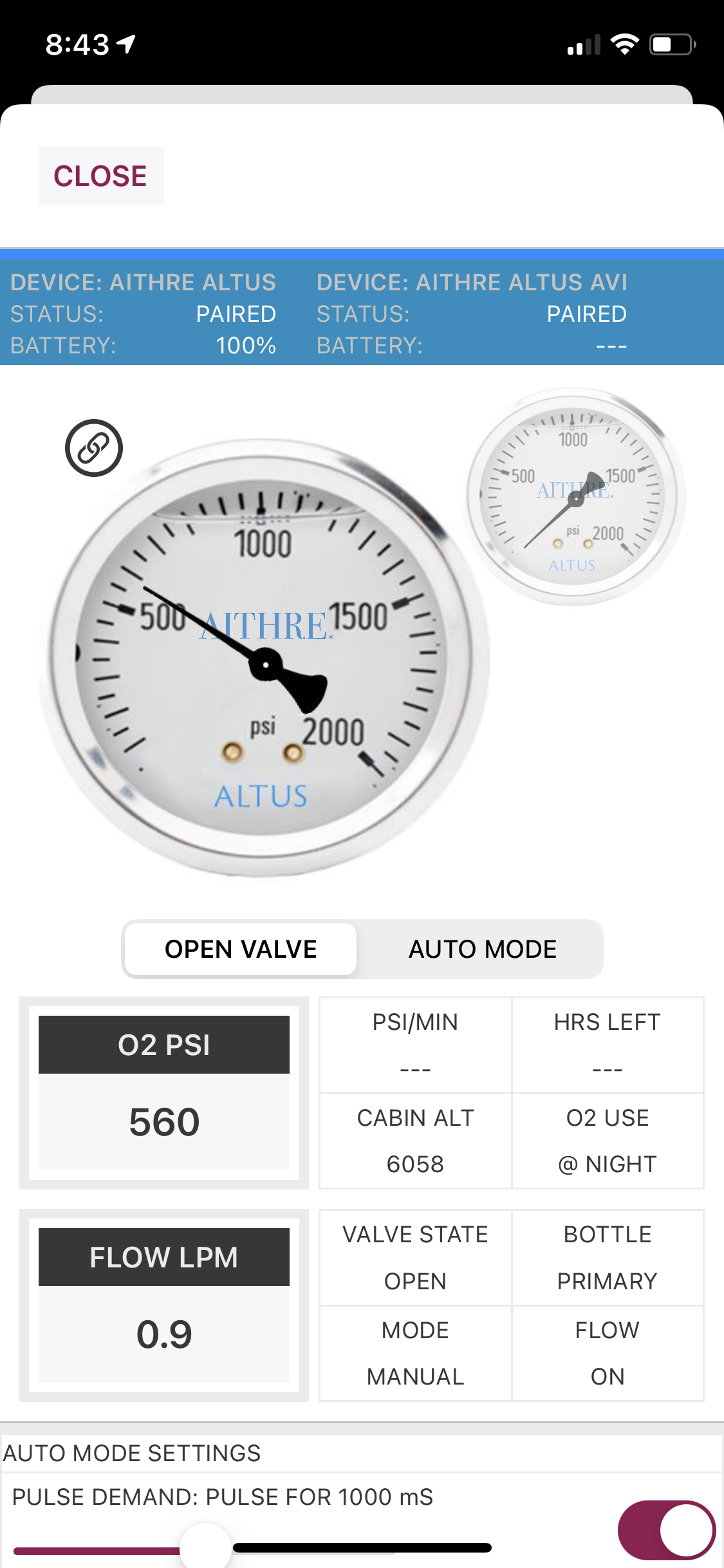 AVI 1-Place Smart O2 Valve Stand-Alone For Existing Built-in O2 Systems