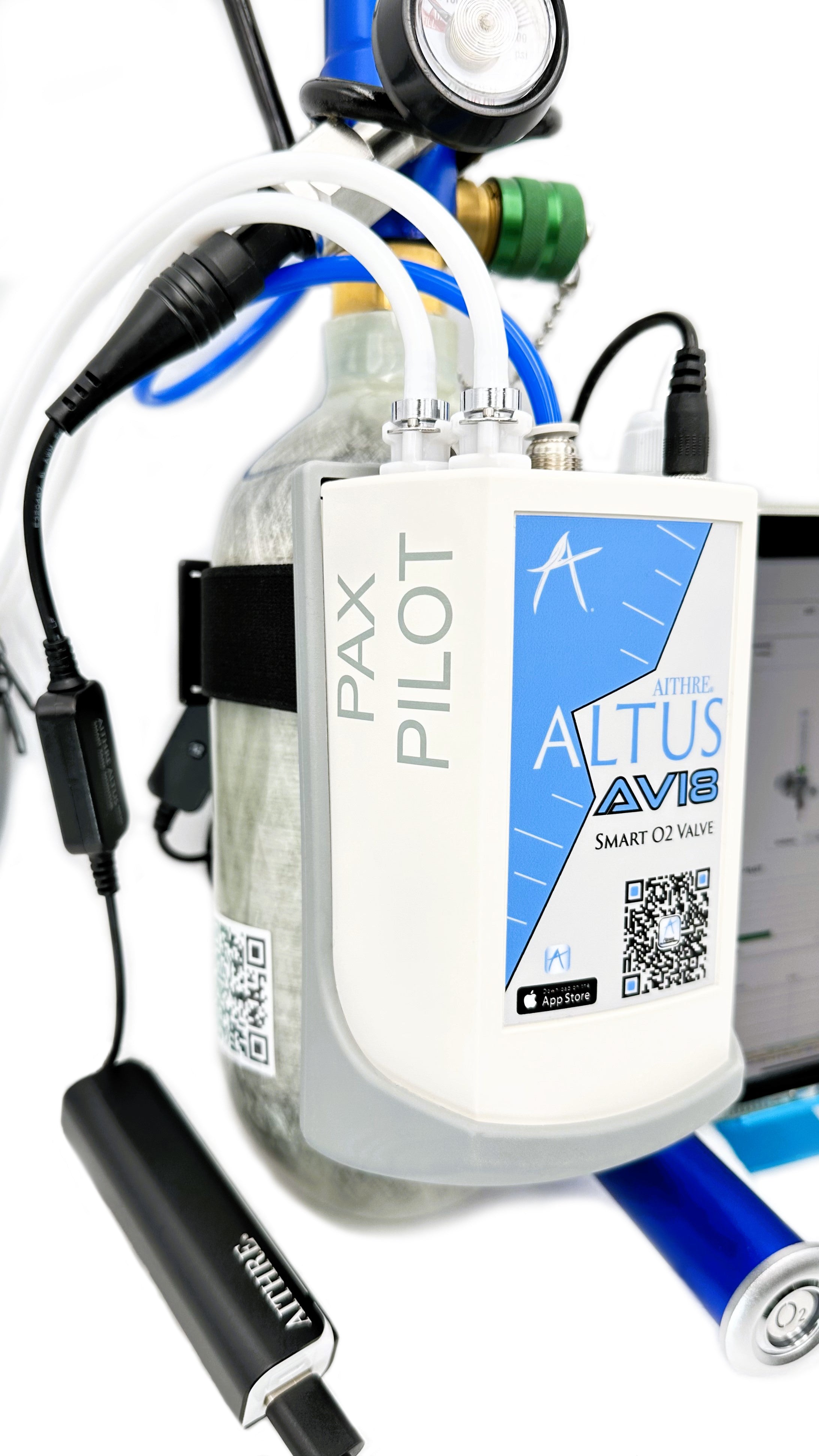 AVI8 2-Place Smart O2 Valve with 152L Bottle and Altus Meso