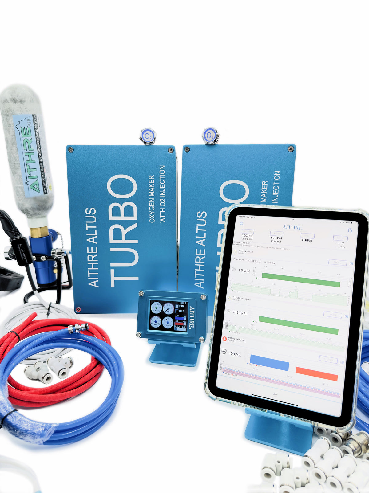 O2 Maker Device Aithre Twin Turbo Oxygen Maker Installed - O2 Injection (O2i) - 4-Plac
