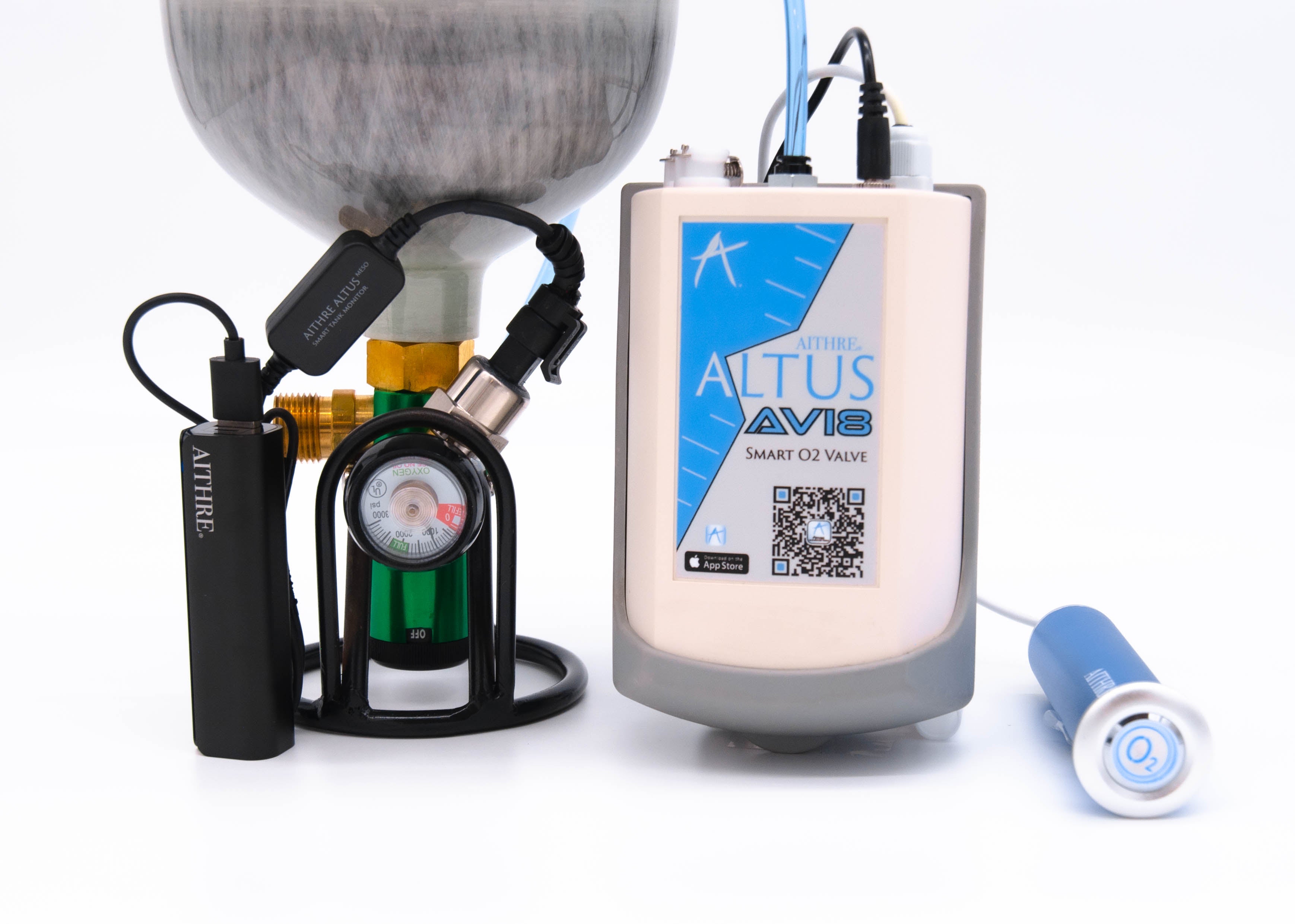 AVI8 2-Place Smart O2 Valve with 925L Bottle and Altus Meso