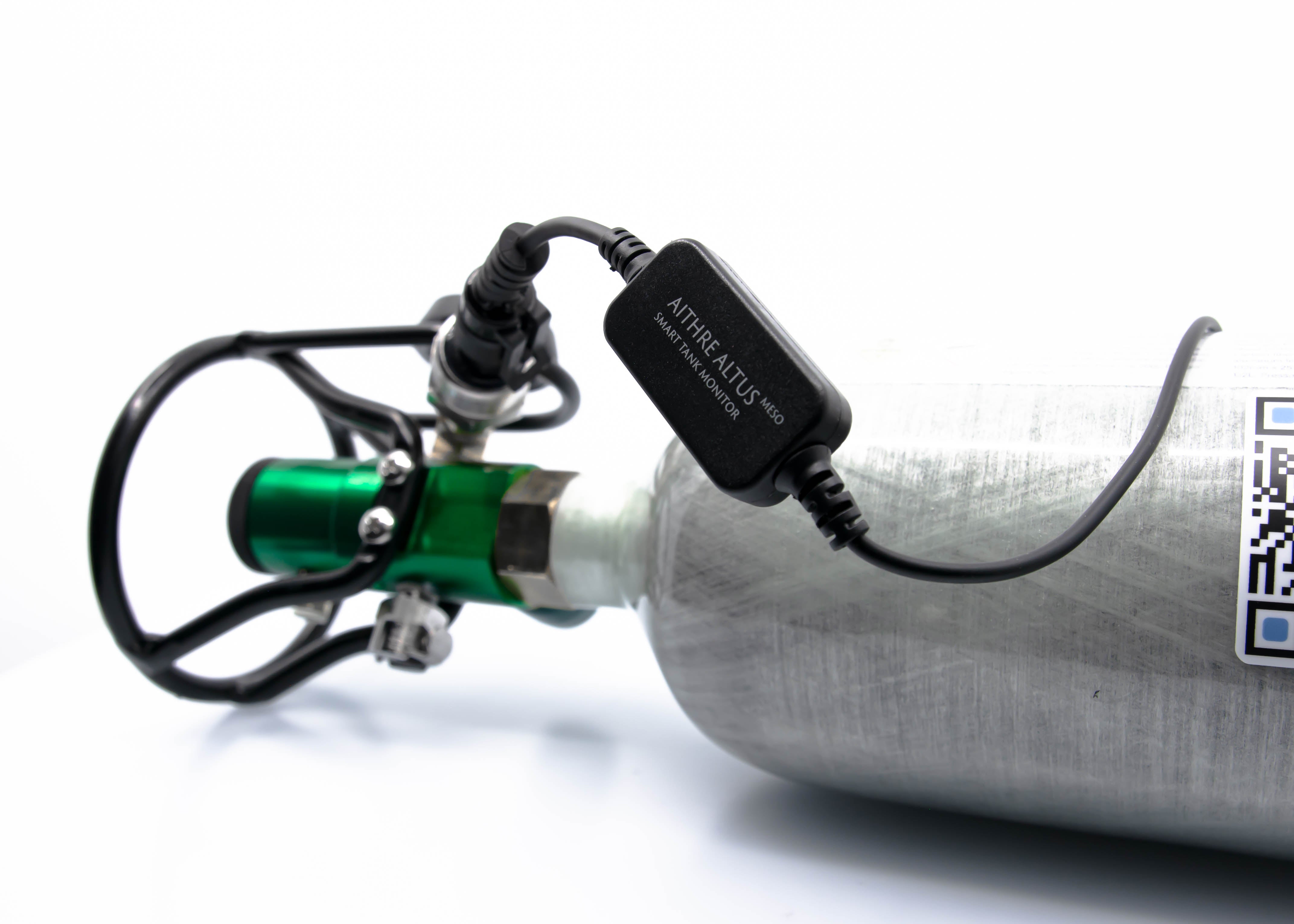 Altus Meso Portable Oxygen Tank Pressure Monitor - With iOS App - Blac