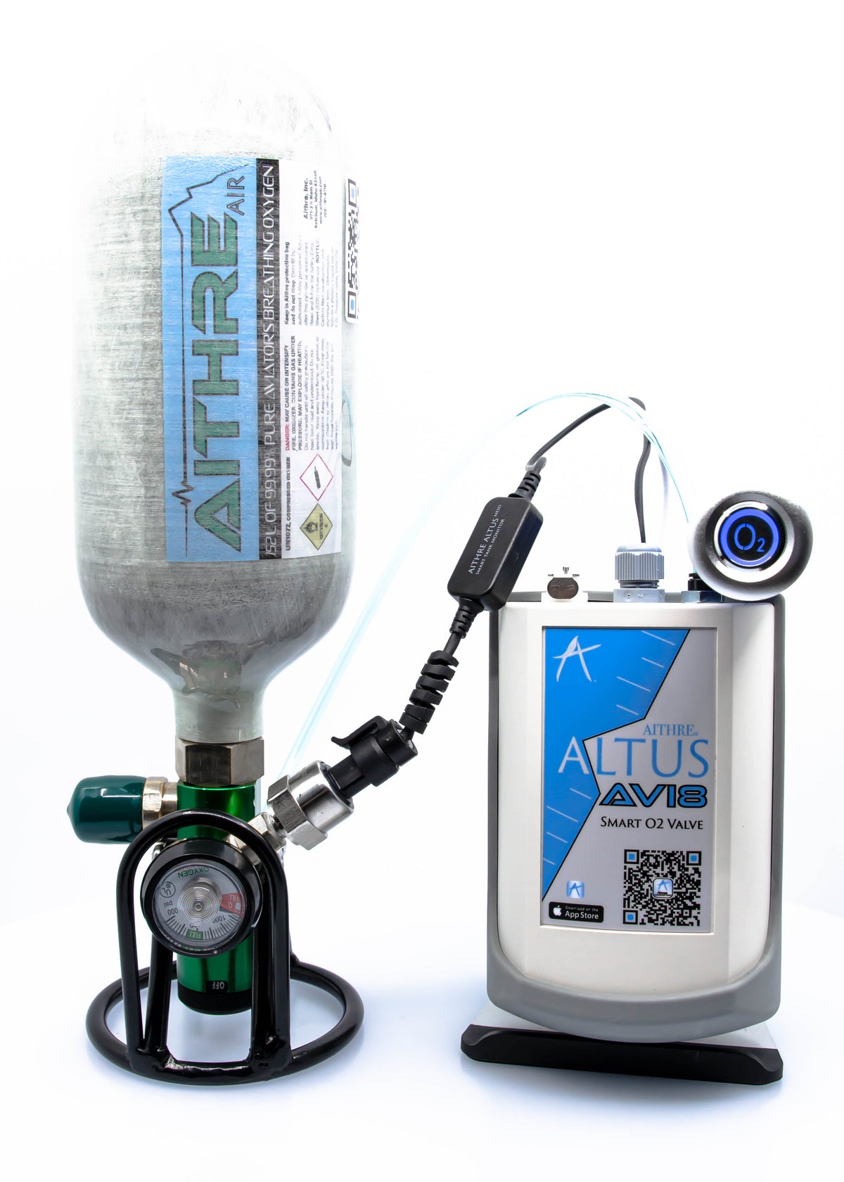 AVI8 2-Place Smart O2 Valve with 152L Bottle and Altus Meso